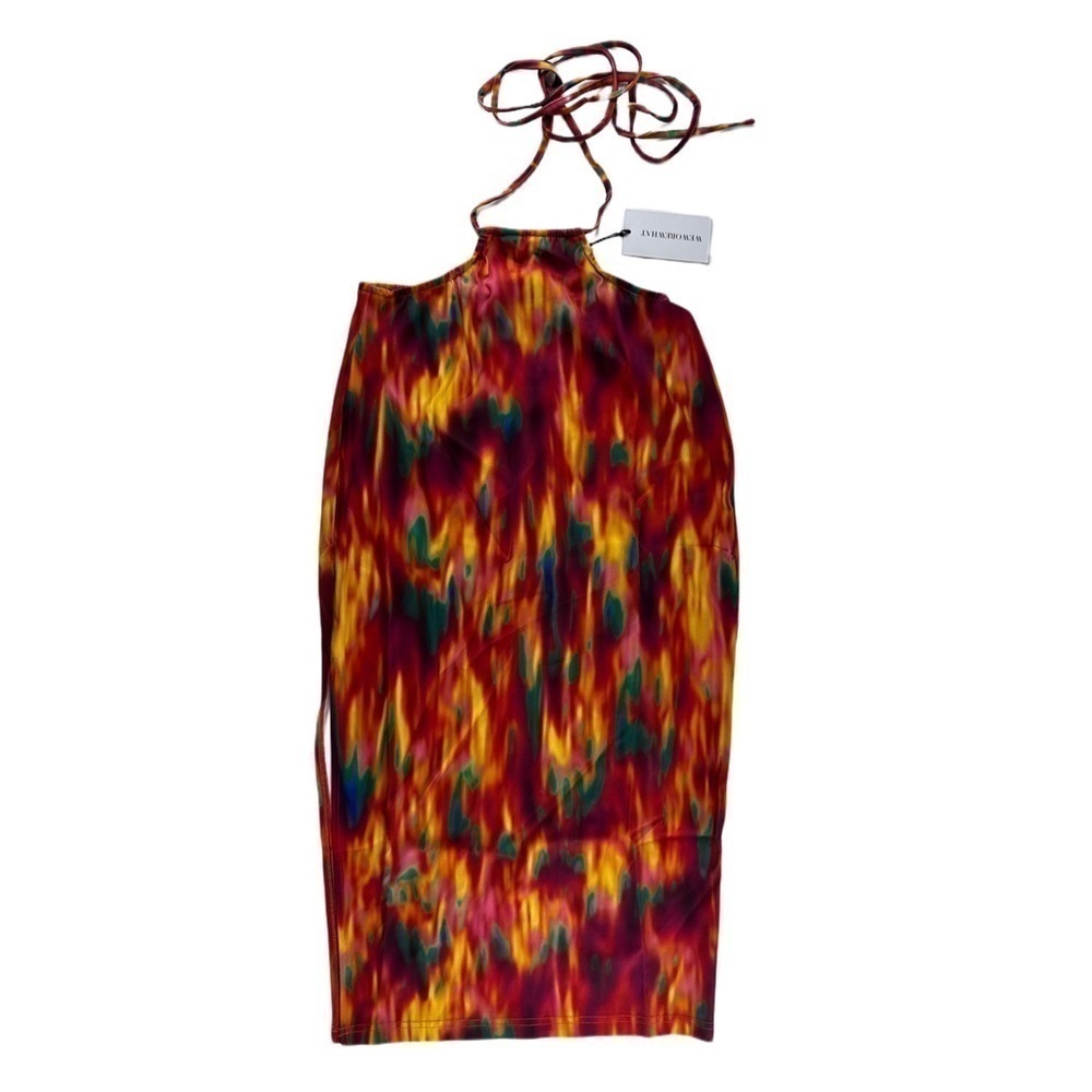 NWT Revolve WeWoreWhat Cut Out Midi Skirt Fire Tie Dye Size Small - Picture 3 of 7